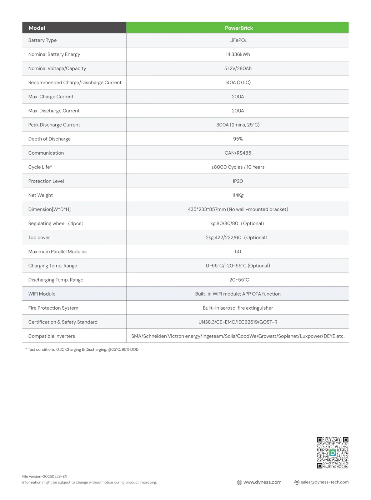 Baterie Dyness 14.336 kWh 51.2V LiFePO4 PowerBrick - imagine 8