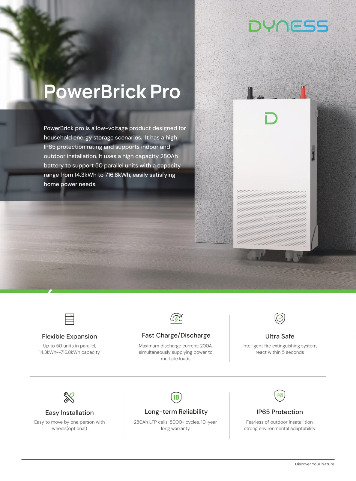 Baterie Dyness 14.336 kWh 51.2V LiFePO4 PowerBrick Pro - imagine 8