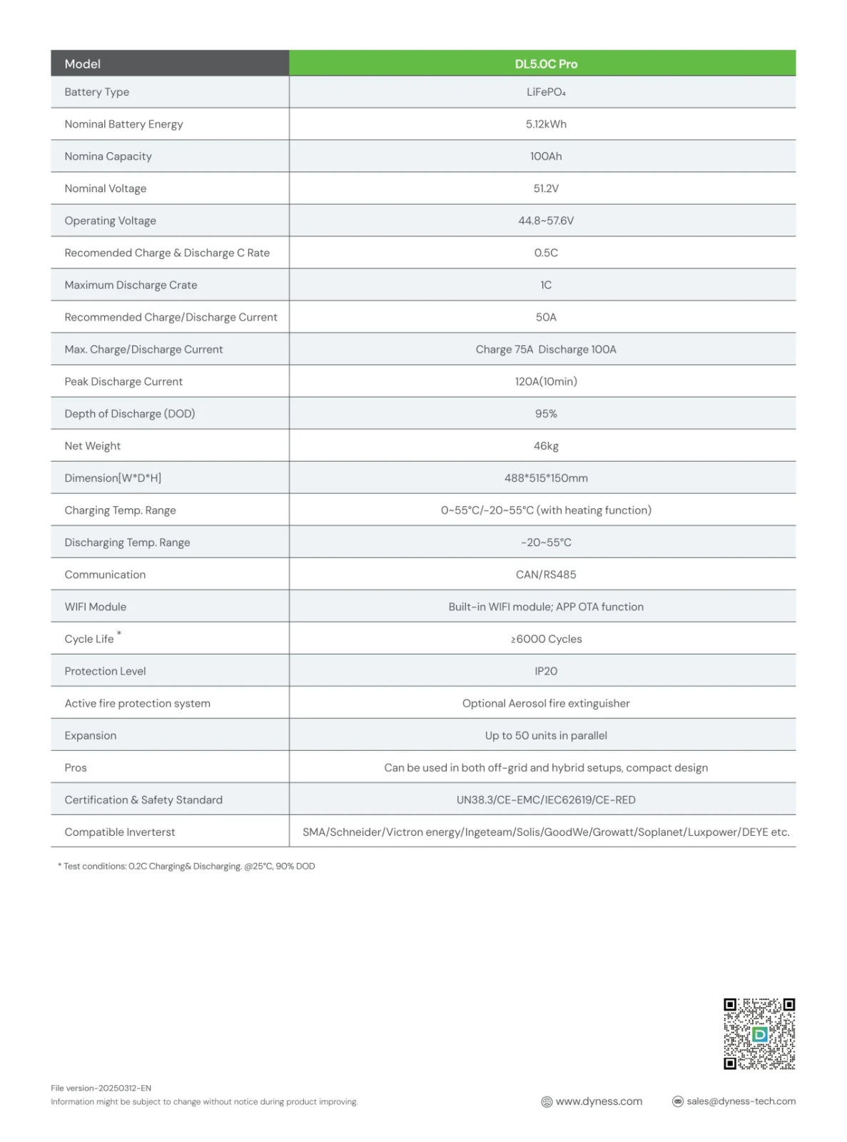 Baterie Dyness 5.12 kWh 48V LiFePO4 DL5.0C Pro - imagine 7